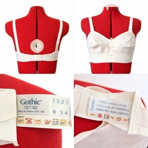 Vintage White Cotton Bullet Bra